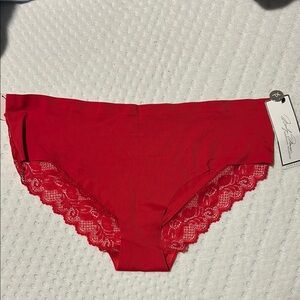 Red Lace Trim Women's Briefs